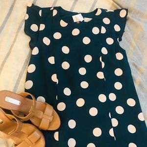 LOFT midi polka dot dress